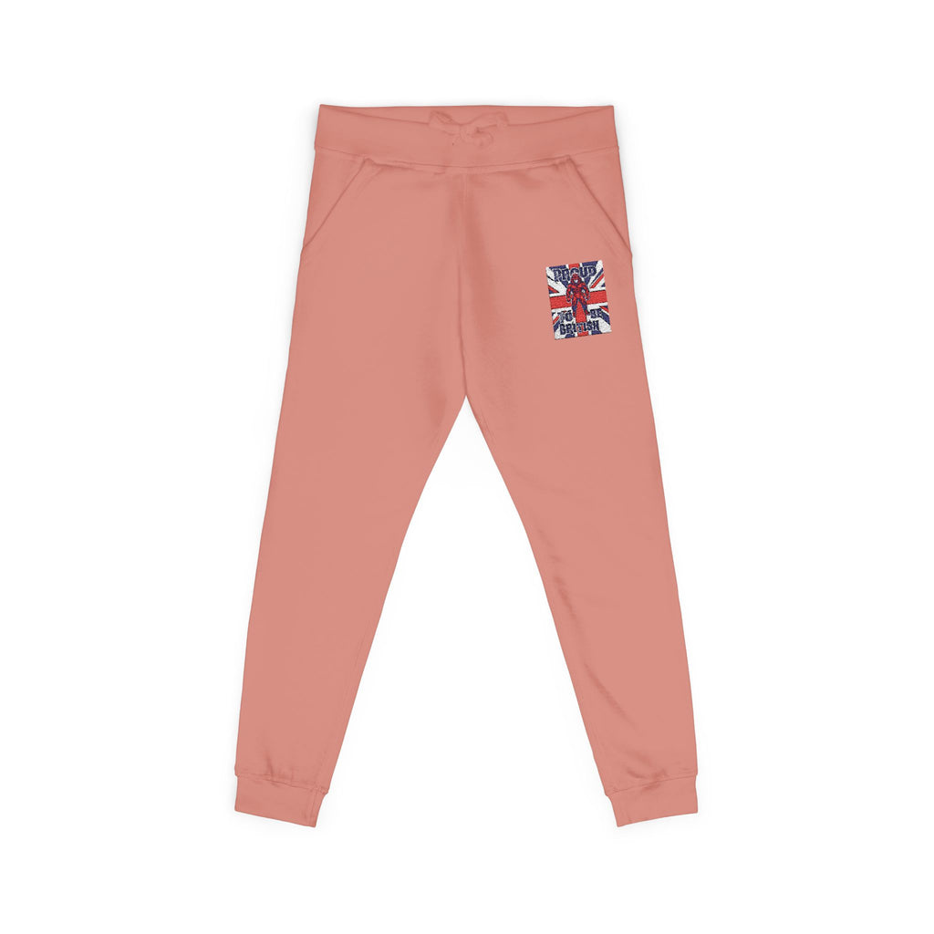 Union Jack Embroidered Sweatpants — British Flag Fleece Joggers