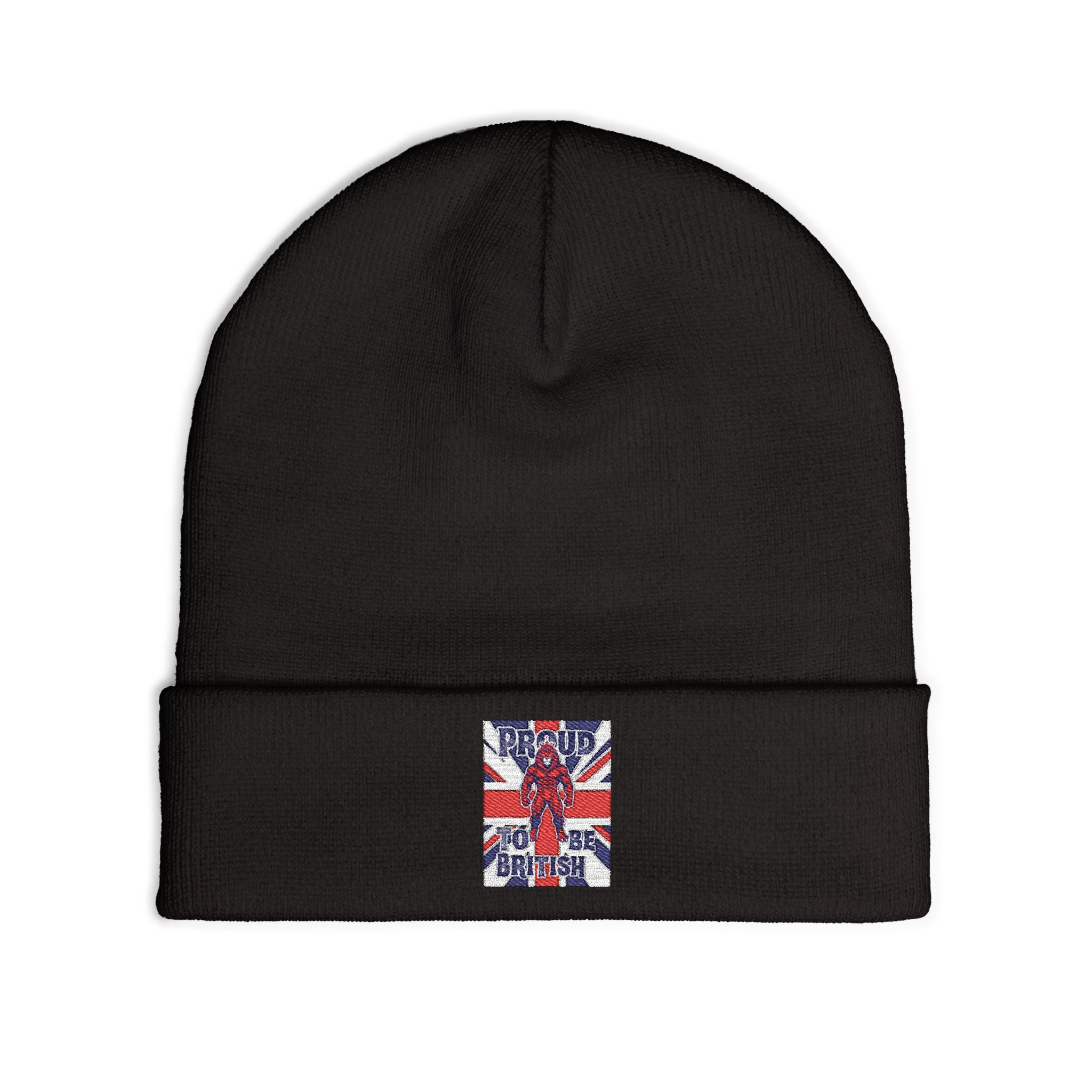 Embroidered "Proud to Be British" Knit Beanie