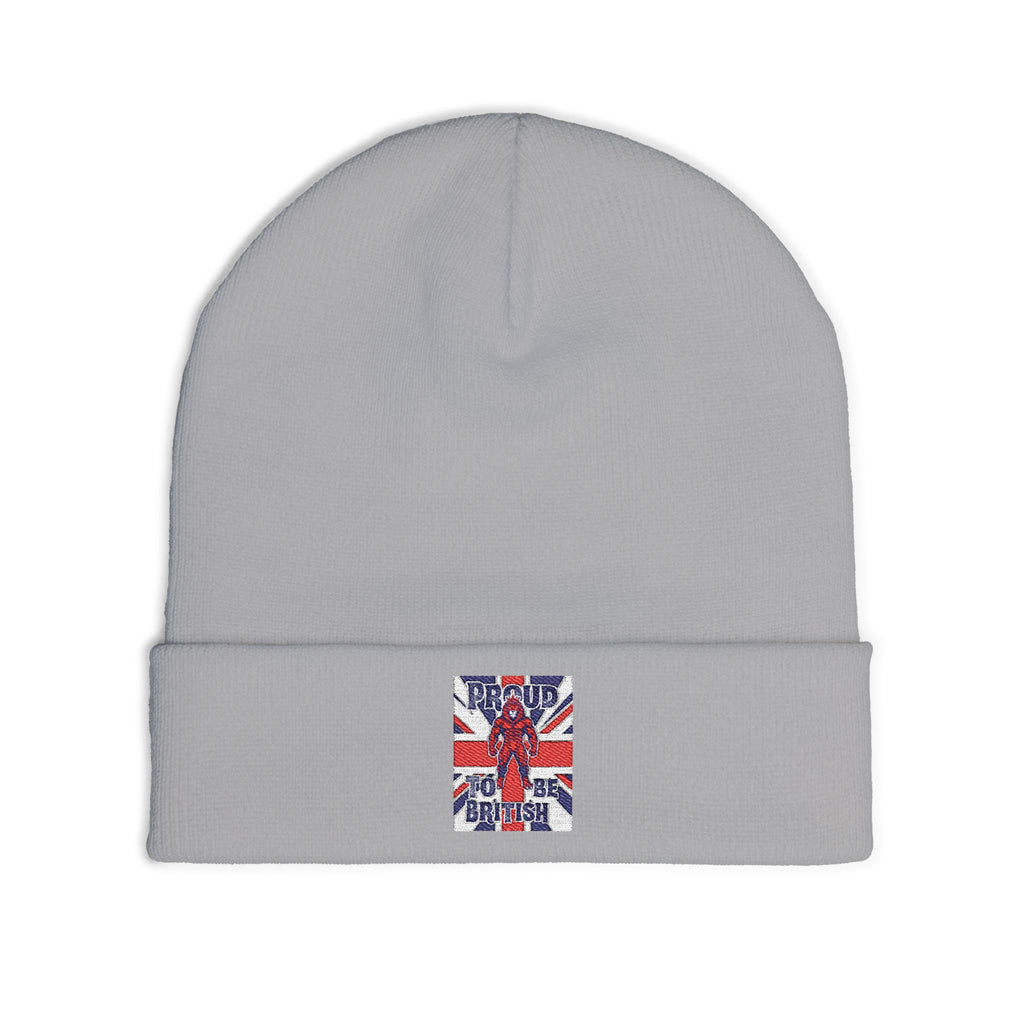 Embroidered "Proud to Be British" Knit Beanie