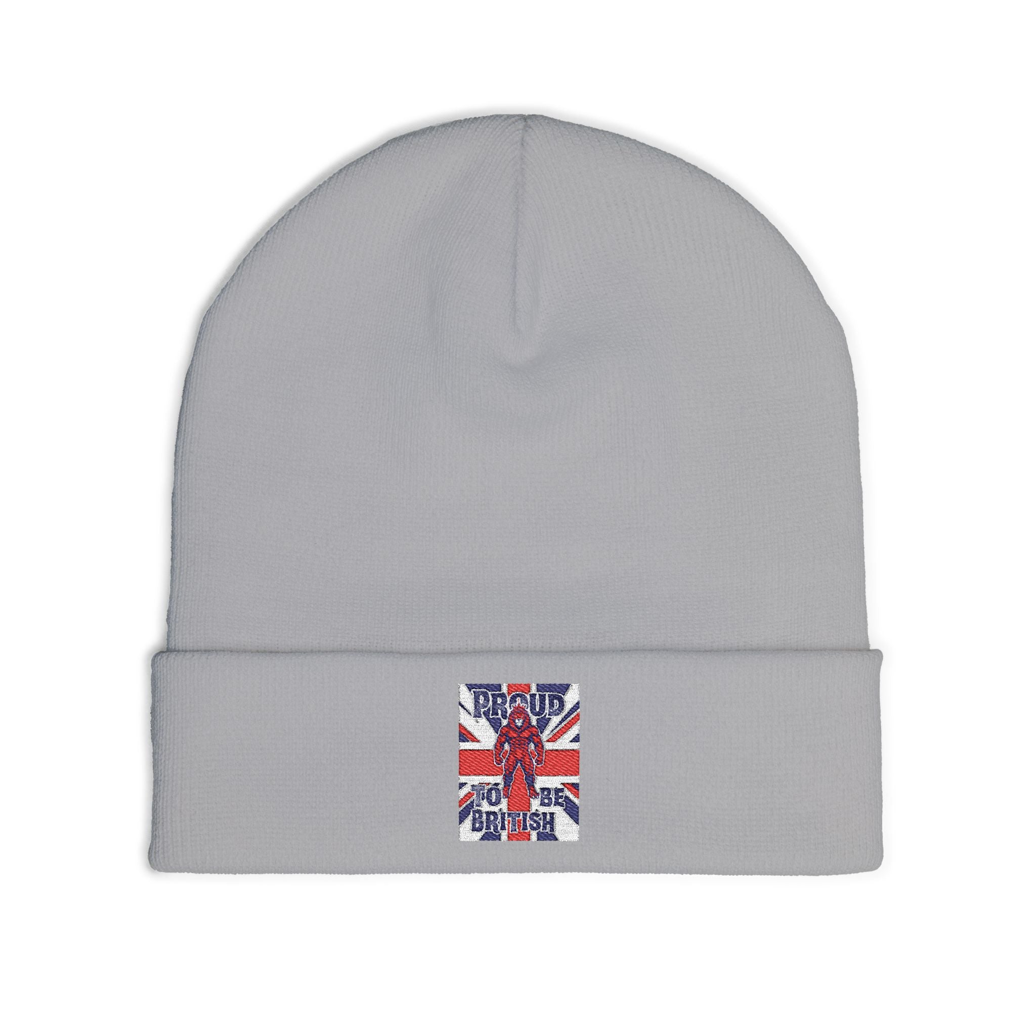 Embroidered "Proud to Be British" Knit Beanie