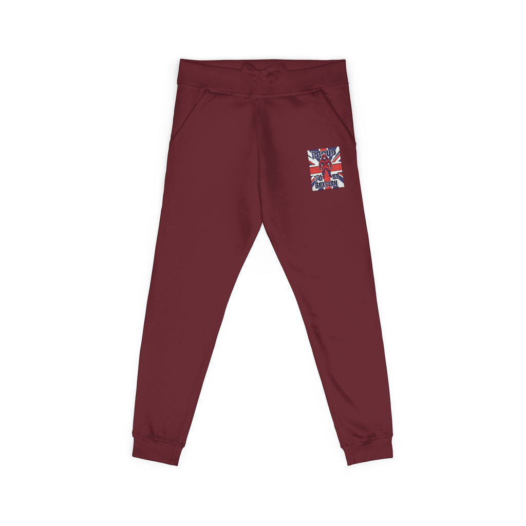 Union Jack Embroidered Sweatpants — British Flag Fleece Joggers