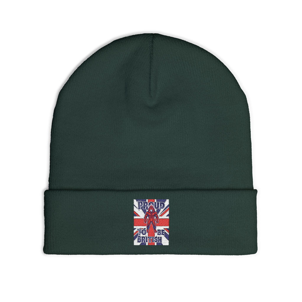 Embroidered "Proud to Be British" Knit Beanie