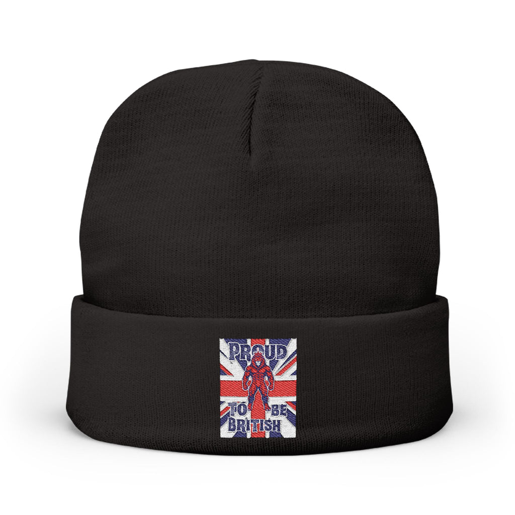Embroidered "Proud to Be British" Knit Beanie