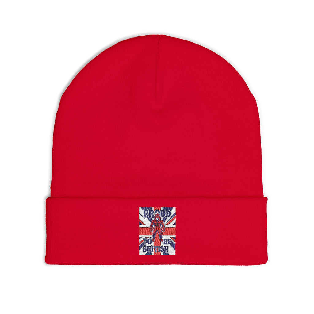 Embroidered "Proud to Be British" Knit Beanie
