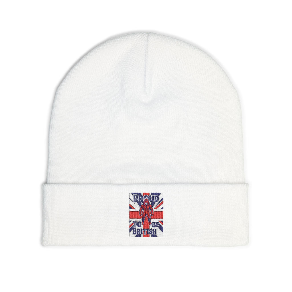 Embroidered "Proud to Be British" Knit Beanie