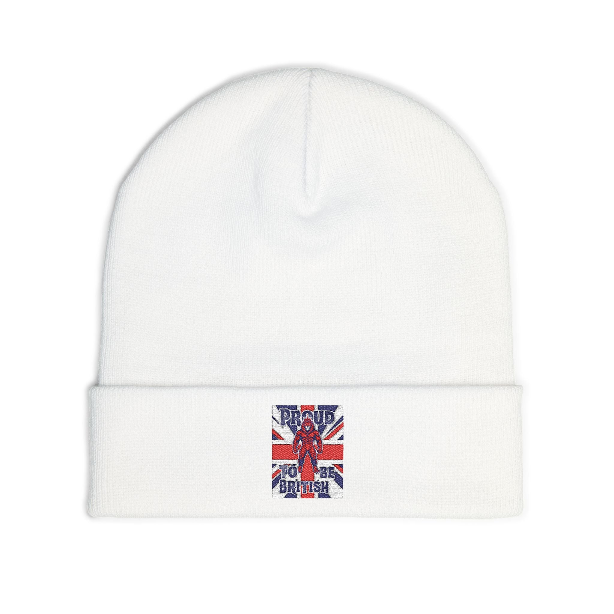 Embroidered "Proud to Be British" Knit Beanie