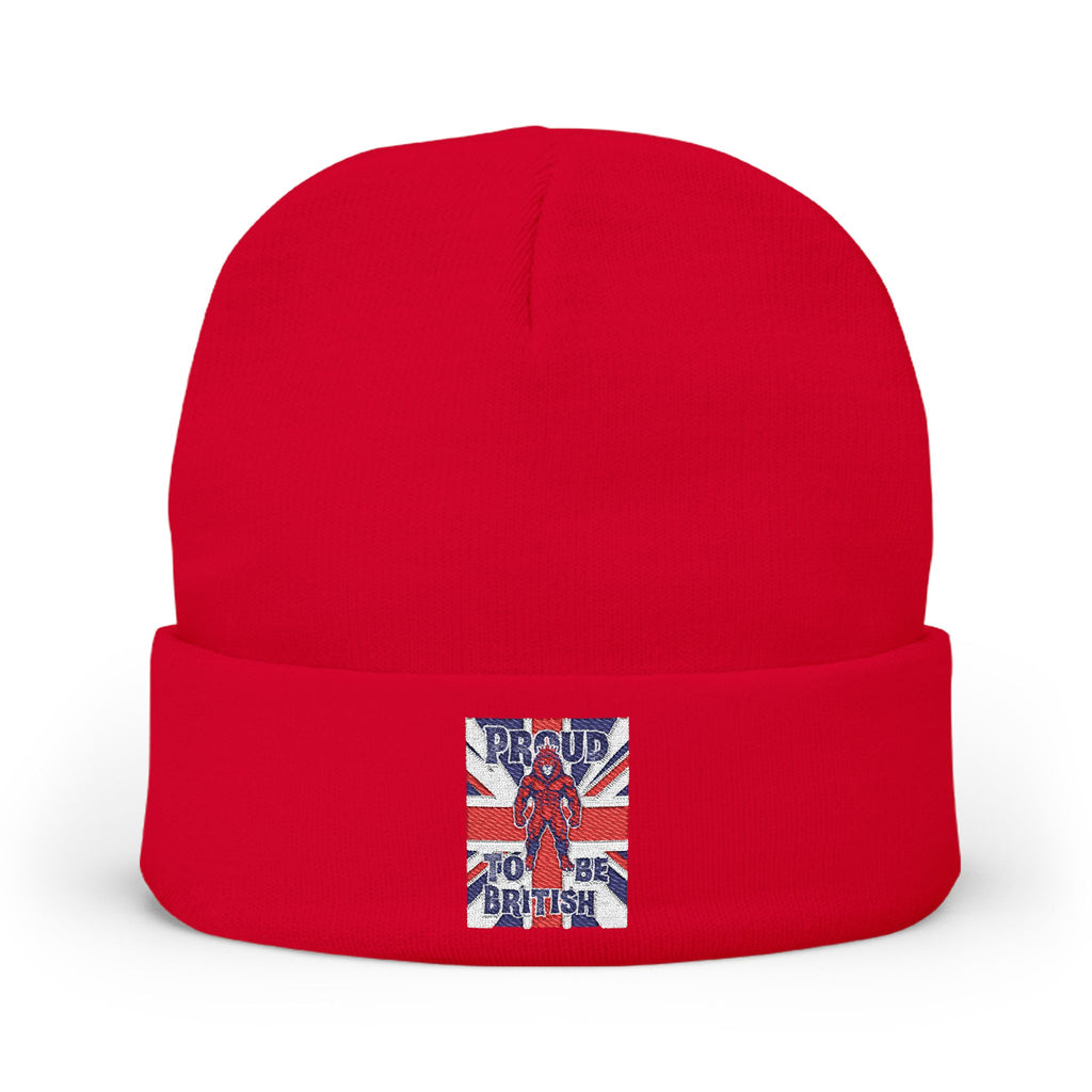 Embroidered "Proud to Be British" Knit Beanie
