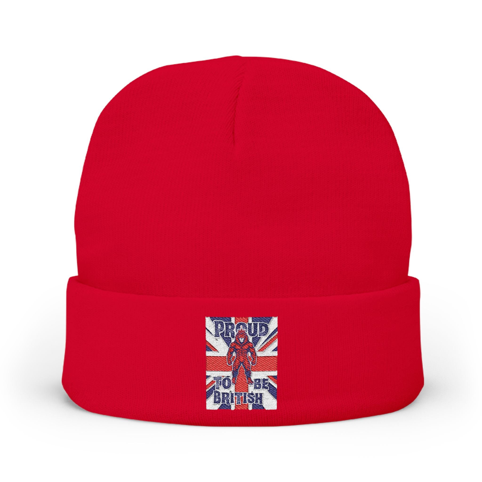 Embroidered "Proud to Be British" Knit Beanie
