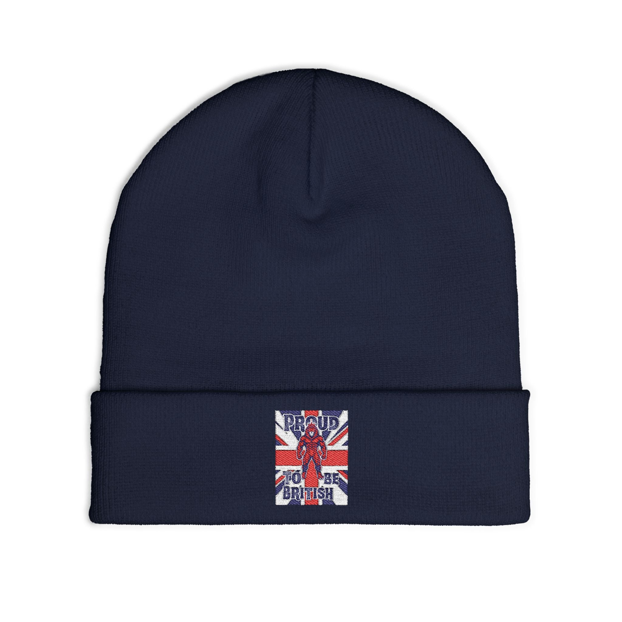 Embroidered "Proud to Be British" Knit Beanie