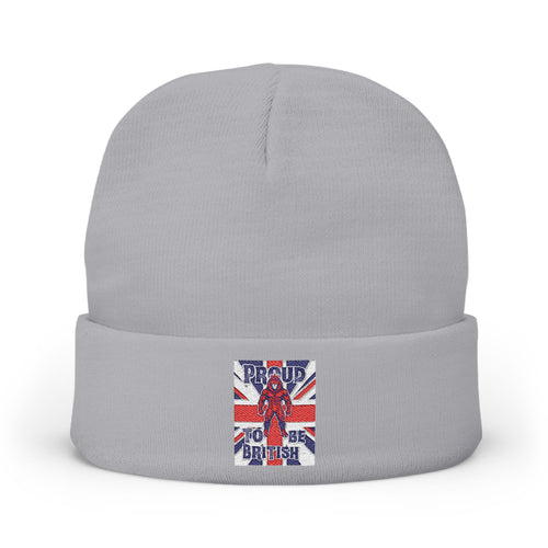 Embroidered "Proud to Be British" Knit Beanie
